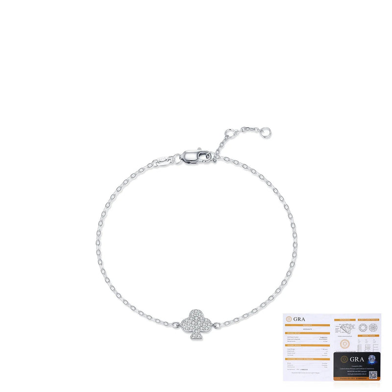 Floral梅花-Inspired Sterling Silver Bracelet with Moissanite A - Detail View - FITINY Jewelry