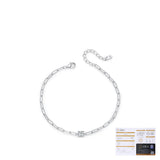 Geometric Moissanite Bracelet in Sterling Silver for Women - On Model View - FITINY