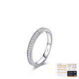 Geometric Moissanite-Embellished Sterling Silver Staircase R - Detail View - FITINY Jewelry