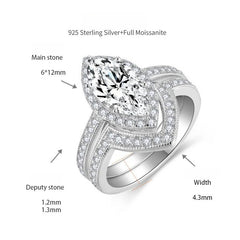 French-Inspired Vintage Moissanite Stack Ring Set – 2.0ct Ce - Gift Box - FITINY Jewelry