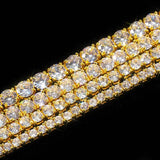 Hip Hop Iced Out Tennis Chain Necklaces, 18K Gold & White Gold Plated, 3–6mm CZ Iced Out Bling Jewelry, 16-24inch