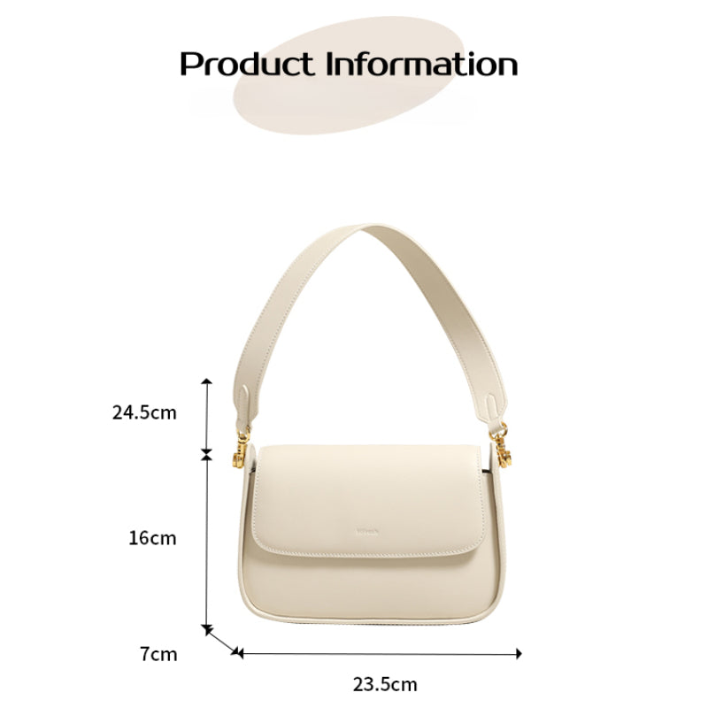 Cowhide Saddle Bag Crescent Single Shoulder Small Square Bag Ladies Handbag Crossbody Bag