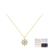 Snowflake Pendant Necklace in Sterling Silver with Sparkling - On Model View - FITINY