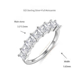 Princess-Cut Moissanite Ring in Sterling Silver – Elegant Ev - On Model View - FITINY