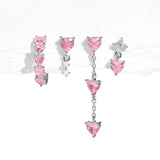 Multi Sets of Blue Flower Pierced Earrings, 4-6pcs, 18k Gold Plated Stud Drop Hoop Huggie Cuff Chain, S925 Needle, Stacked Lobe Designs with Dazzling Zirconia
