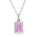 Multicolor Ice Flower Cut CZ Pendant Necklace, 10*14mm 5A Cubic Zirconia, 6 Color Options, Dainty Luxe Pendant