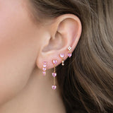 Multi Sets of Blue Flower Pierced Earrings, 4-6pcs, 18k Gold Plated Stud Drop Hoop Huggie Cuff Chain, S925 Needle, Stacked Lobe Designs with Dazzling Zirconia