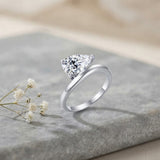 Waterdrop Moissanite Ring in Sterling Silver with 18K Gold Plating – Elegant D-Color 2-Carat Solitaire for Wom — lifestyle scene photograph