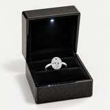 2 Carat Oval D-Color VVS1 Moissanite Solitaire Engagement Ring in Sterling Silver with 18K – in the FITINY gift box [FITINY]
