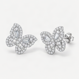 Bow-Knot Stud Earrings with Brilliant D-Color VVS1 Moissanite Accents – product photo [FITINY]