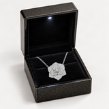 Camellia Pendant Necklace with Brilliant D-Color VVS1 Moissanite Stones in 925 Sterling Si – in the FITINY gift box [FITINY]