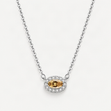 Champagne D-Color VVS1 Moissanite Pendant Necklace in Sterling Silver – product photo [FITINY]