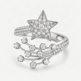 Comet Star D-Color VVS1 Moissanite Engagement Ring in Sterling Silver – product photo [FITINY]