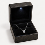 Minimalist Four-Prong Moissanite Pendant Necklace in Sterling Silver – in the FITINY gift box [FITINY]