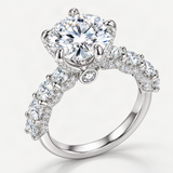 Sparkle Burst Moissanite Ring – close-up of the setting and stone [FITINY]