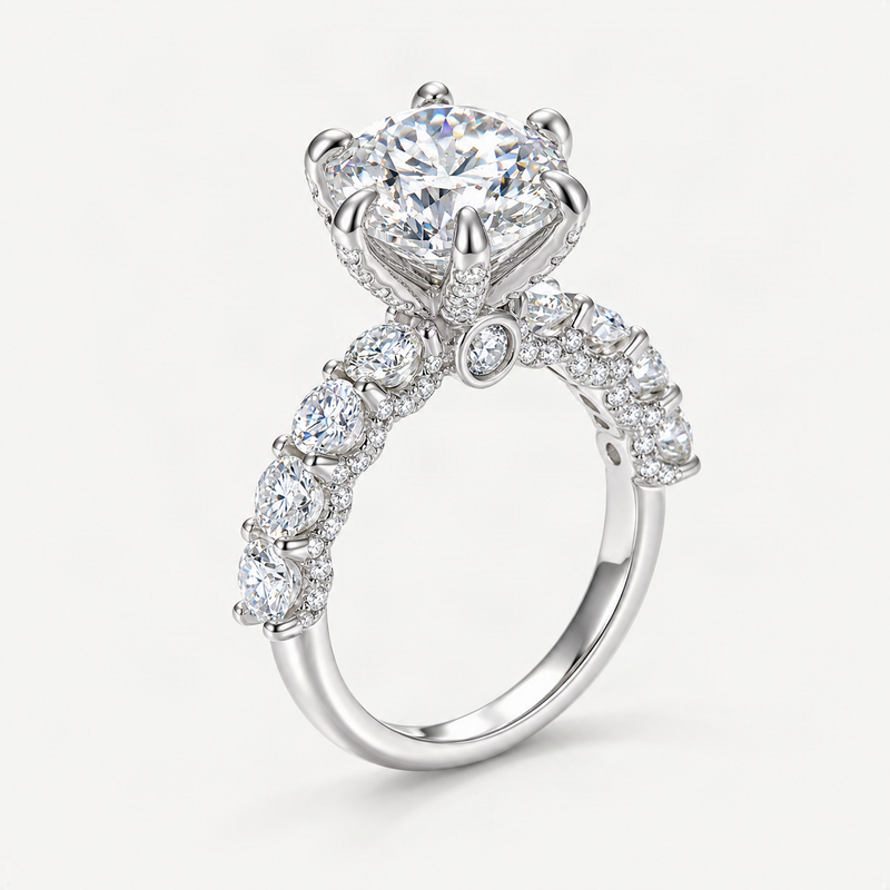Sparkle Burst Moissanite Ring – product photo [FITINY]