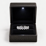 Four-Leaf Clover D-Color VVS1 Moissanite Engagement Ring in Sterling Silver with White Gol – in the FITINY gift box [FITINY]