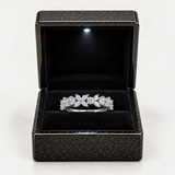 Four-Leaf Clover D-Color VVS1 Moissanite Engagement Ring in Sterling Silver with White Gol – in the FITINY gift box [FITINY]
