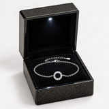 Geometric Circle D-Color VVS1 Moissanite Bracelet in Sterling Silver for Women – in the FITINY gift box [FITINY]