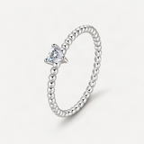 Heart-Shaped D-Color VVS1 Moissanite Engagement Ring in Sterling Silver – product photo [FITINY]