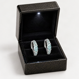 Horus Eye Emerald-Blue Moissanite Stud Earrings – in the FITINY gift box [FITINY]