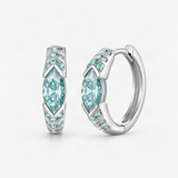 Horus Eye Emerald-Blue Moissanite Stud Earrings – product photo [FITINY]