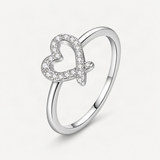 Irregular Heart-Shaped D-Color VVS1 Moissanite Engagement Ring in Sterling Silver – product photo [FITINY]