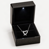Irregular Heart Pendant Necklace in Sterling Silver with D-Color VVS1 Moissanite Accent – in the FITINY gift box [FITINY]