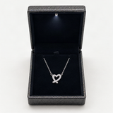 Irregular Heart Pendant Necklace in Sterling Silver with D-Color VVS1 Moissanite Accent – in the FITINY necklace gift box [FITINY]