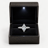Marquise-Cut D-Color VVS1 Moissanite Engagement Ring in Sterling Silver – in the FITINY gift box [FITINY]