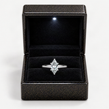 Marquise-Cut D-Color VVS1 Moissanite Engagement Ring in Sterling Silver – in the FITINY gift box [FITINY]