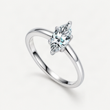 Marquise-Cut D-Color VVS1 Moissanite Engagement Ring in Sterling Silver – product photo [FITINY]