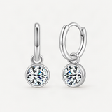 Round D-Color VVS1 Moissanite Bubble Pendant Earrings in Sterling Silver – product photo [FITINY]