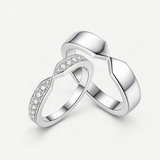 Moissanite Couple Rings Set – product photo [FITINY]
