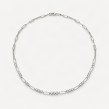 Stackable 3mm Round D-Color VVS1 Moissanite Pendant Necklace in Sterling Silver with 18K G – product photo [FITINY]