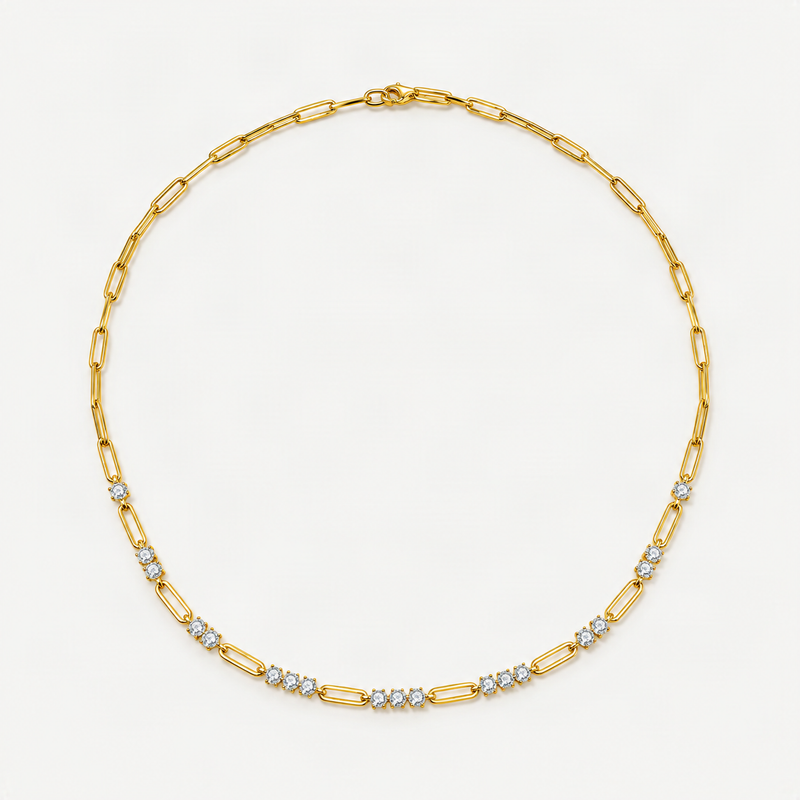 Stackable 3mm Round D-Color VVS1 Moissanite Pendant Necklace in Sterling Silver with 18K G – Gold option [FITINY]