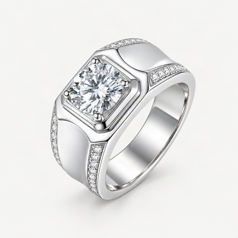 Moissanite Solitaire Ring – product photo [FITINY]