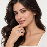 Moissanite Solitaire Ring – worn by a woman, true-to-size [FITINY]