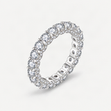 D-Color VVS1 Moissanite Solitaire Engagement Ring in Sterling Silver with White Gold Plati – product photo [FITINY]