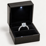 Round D-Color VVS1 Moissanite Solitaire Engagement Ring in Sterling Silver – in the FITINY gift box [FITINY]