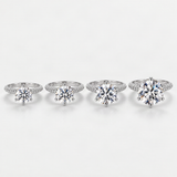Moissanite Solitaire Ring in Sterling Silver with 18K White Gold Plating – size comparison [FITINY]
