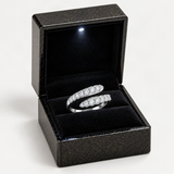 Double-Row Oval D-Color VVS1 Moissanite Stackable Engagement Ring for Women – in the FITINY gift box [FITINY]