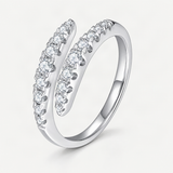 Double-Row Oval D-Color VVS1 Moissanite Stackable Engagement Ring for Women – White Gold option [FITINY]