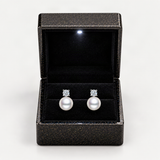 Elegant French-Inspired Freshwater Pearl & D-Color VVS1 Moissanite Stud Drop Earrings in S – in the FITINY gift box [FITINY]