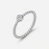 Round D-Color VVS1 Moissanite Accent Engagement Ring in Sterling Silver – product photo [FITINY]