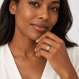S925 Classic 6-Prong Moissanite Engagement Ring – worn by a woman, true-to-size [FITINY]