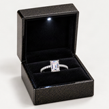 S925 Emerald Cut Moissanite Engagement Ring – in the FITINY gift box [FITINY]
