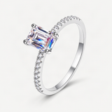S925 Emerald Cut Moissanite Engagement Ring – product photo [FITINY]