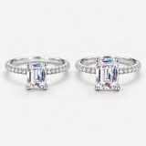 S925 Emerald Cut Moissanite Engagement Ring – size comparison [FITINY]