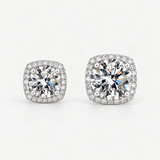 S925 Magnetic Multicolor Moissanite Square Halo Stud Earrings for Men Women – size comparison [FITINY]